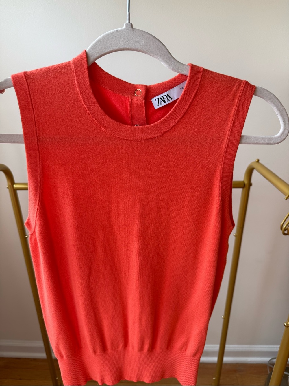 ZARA Coral Sleeveless Knit Top